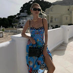 Playful Print Underwire One Piece Swimsuit With Skirt For Beach Summer Fun