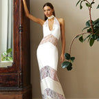 Lace See Through Sling Maxi Dress Evening