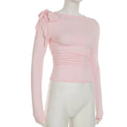Long Sleeve Belted Top With Gathered Design