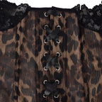 Leopard Print Mesh Corset Bustier
