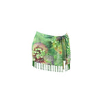 Floral Bikini Set With Skirt Bandeau Style Swimwear