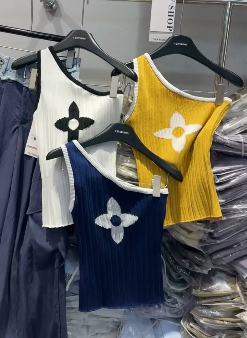 Dreamy Patchwork Camisole With Skew Collar
