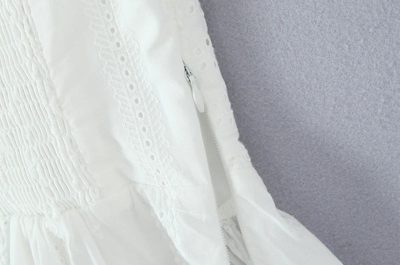 Women Sweet Lace Patchwork Bow Tied Blouses French Slash Neck Short Sleeve
