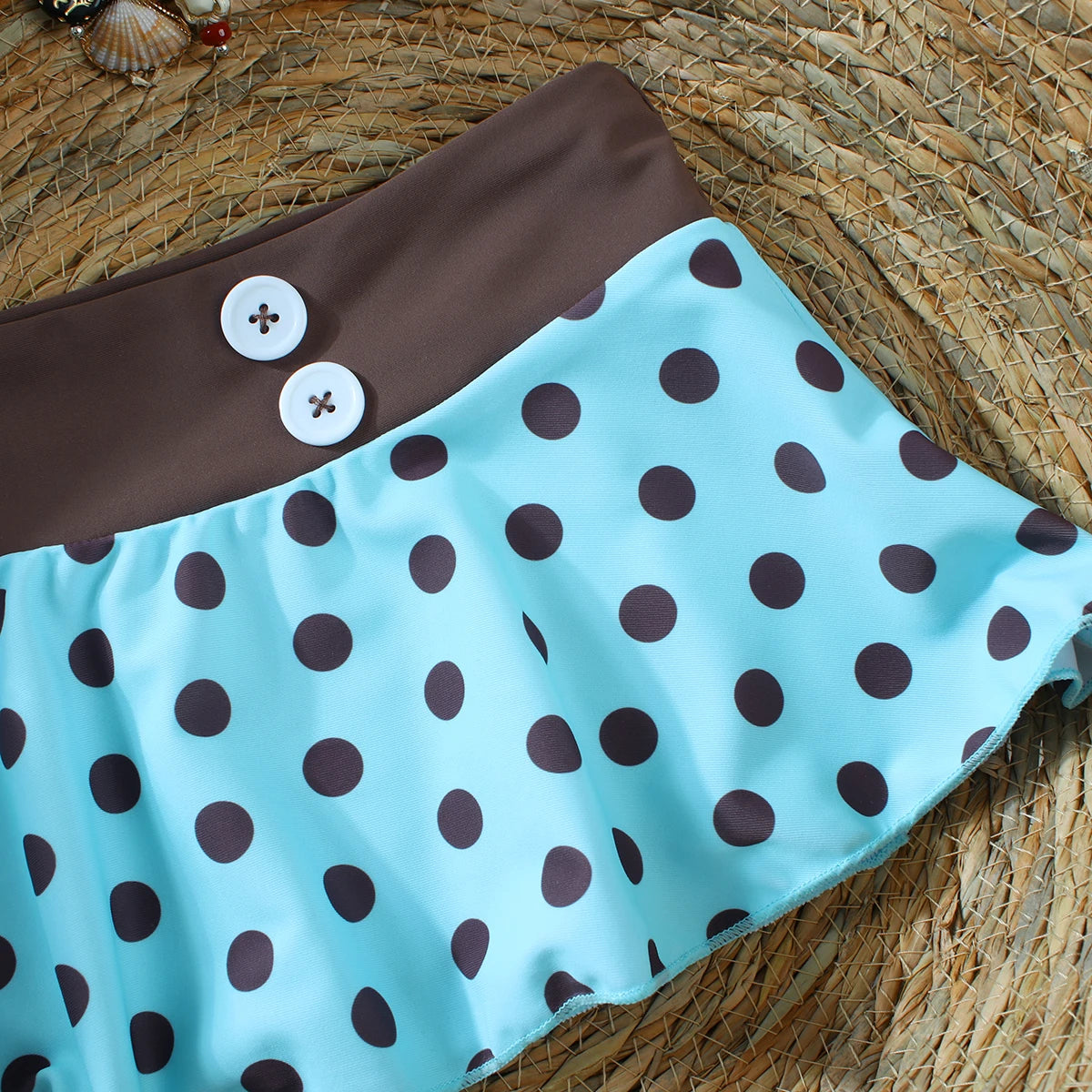 Polka Dot Three Piece Bikini Set With Cover Up Micro Swimsuit