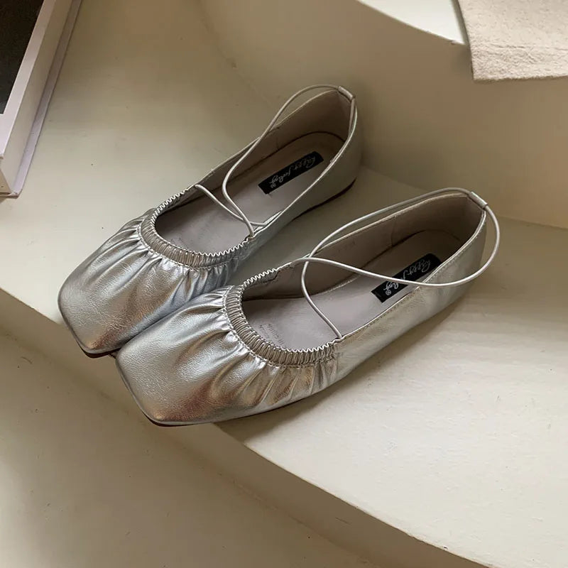 Soft Square Toe Ballet Flats Slip On For Women Casual Chic