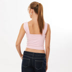 Backless Cropped Tank Top For Summer Women With Metal Ring Detail Sleeveless Vest