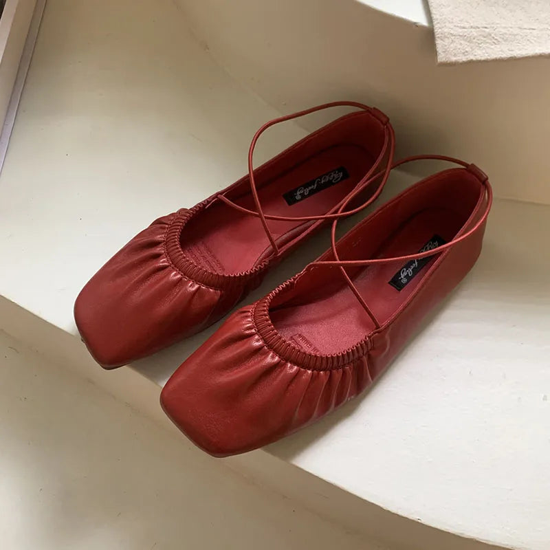 Soft Square Toe Ballet Flats Slip On For Women Casual Chic