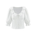 White Blouse With Peter Pan Collar Tie