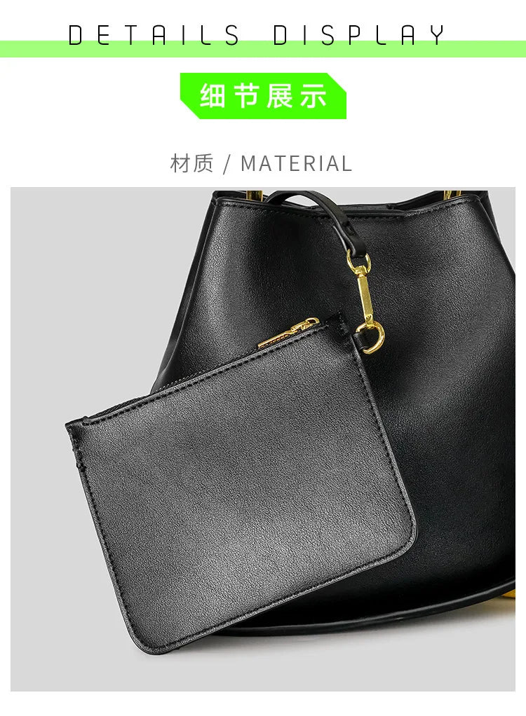 Gold Metallic Irregular Bucket Bag With Ball Base Leather Tote