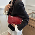 Retro Solid PU Leather Shoulder Bag For Women Chic Casual Hobo