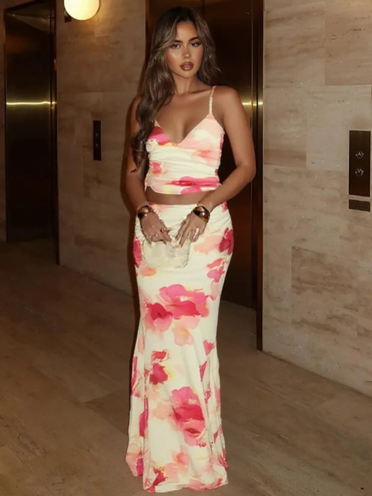 Crop Top And Maxi Skirt Set