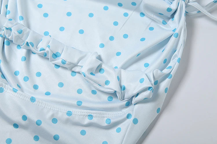 Polka Dot Halter Tank Top Backless Camisole