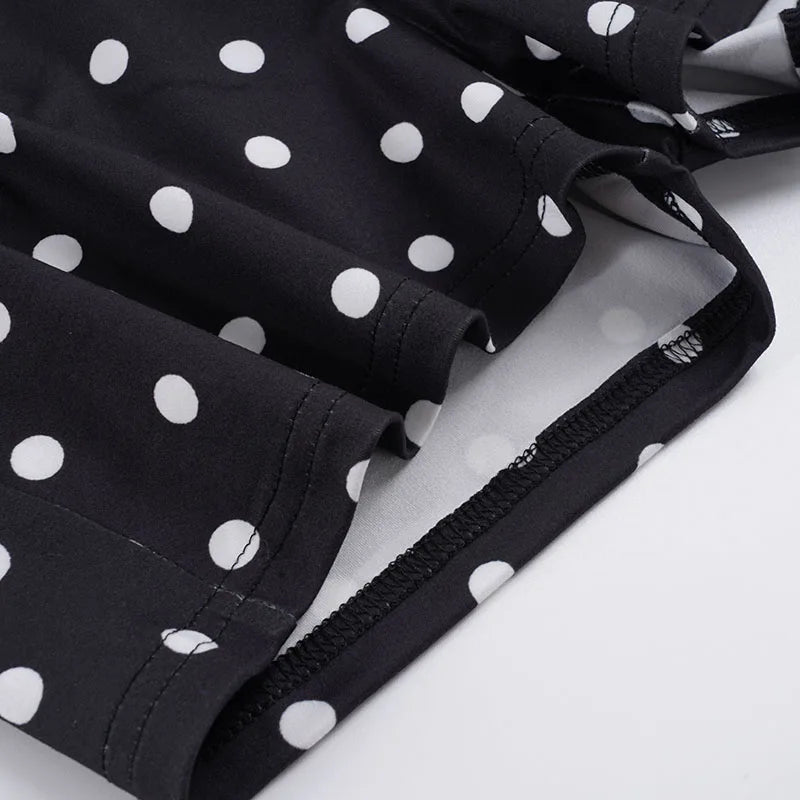 Cute Black Polka Dot Halter Two-piece Set Sexy Beachwear For Summer