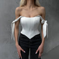 White Bandage Corset Top Bustier Women Sleeveless