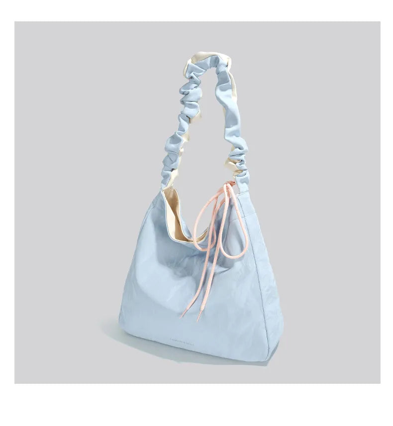 Pastel Ruched Strap Shoulder Bag