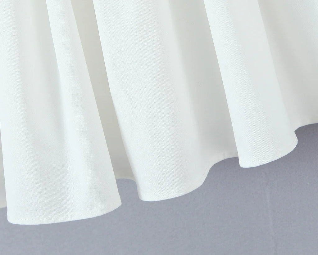 Backless Halter Embroidered White Dress For Women Elegant A Line Mini Dress