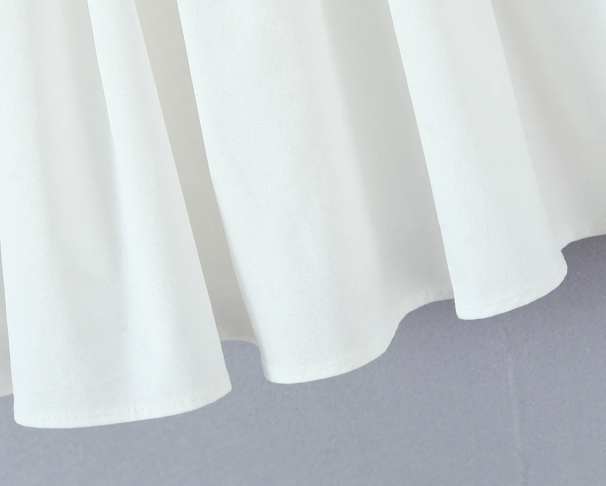 Backless Halter Embroidered White Dress For Women Elegant A Line Mini Dress