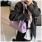 Underarm Bag Solid Color PU Shoulder Handbag