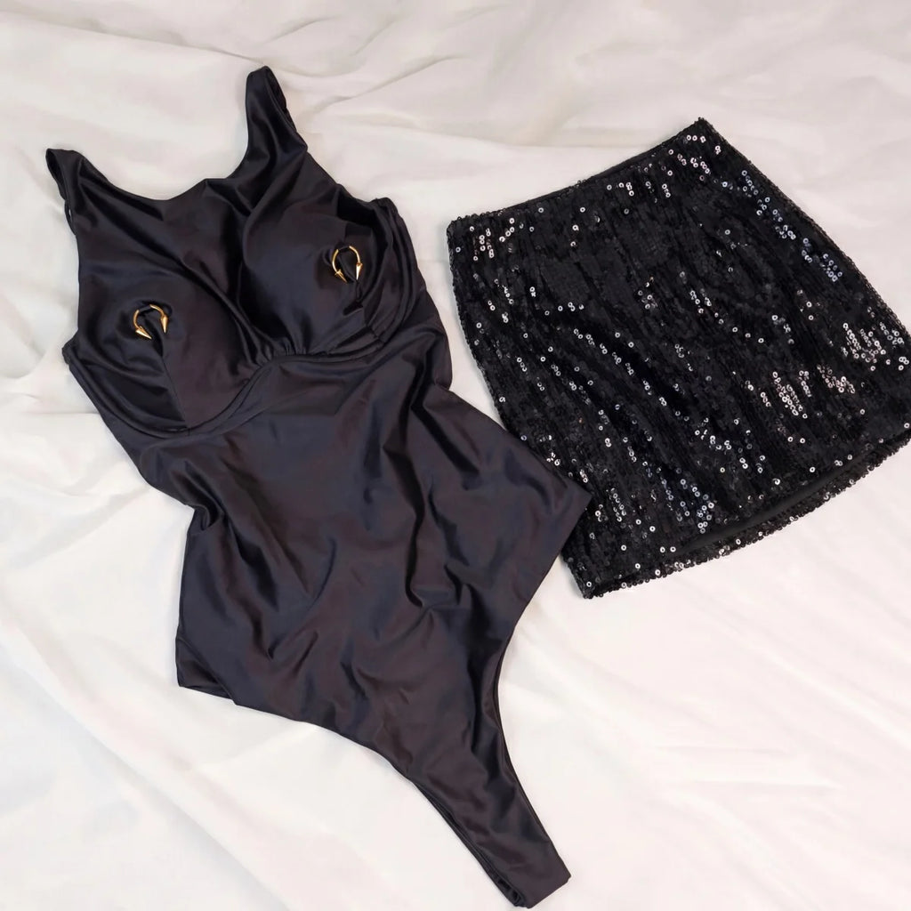 Mini Skirt Push Up Bikini High Cut Monokini Beachwear