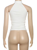 Chic Hollow Tank Top With Buckle Detail