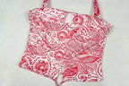 Paisley Print Backless Halter Crop Top Two Piece Set With Lace Up Detail And Skinny Pants