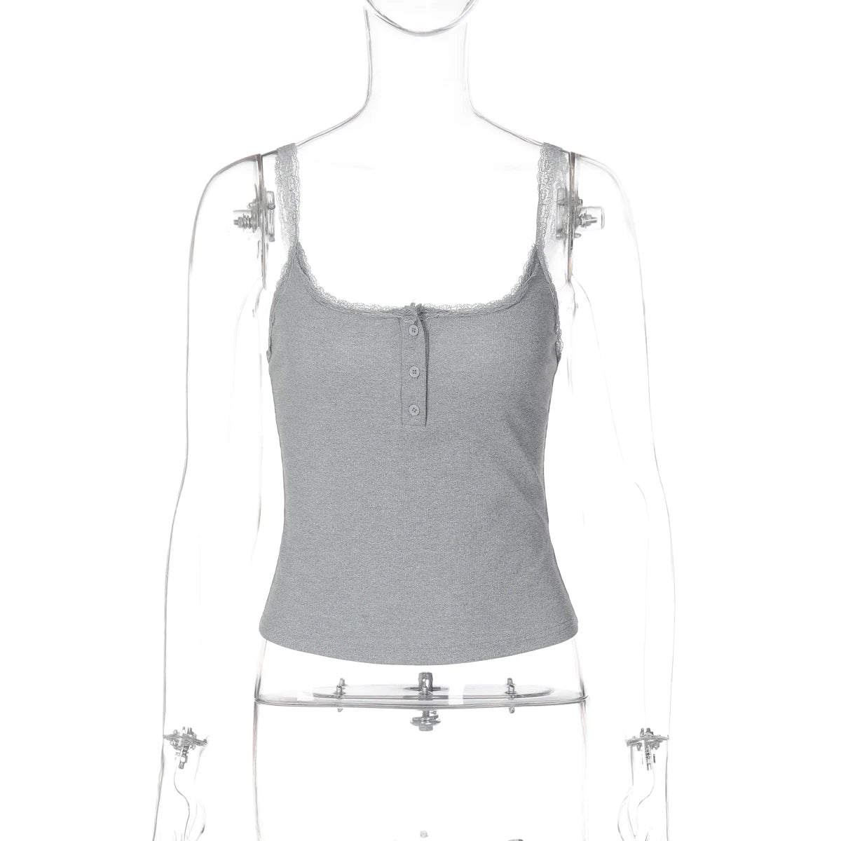 Square Collar Backless Single Breasted Ruffles Camisole