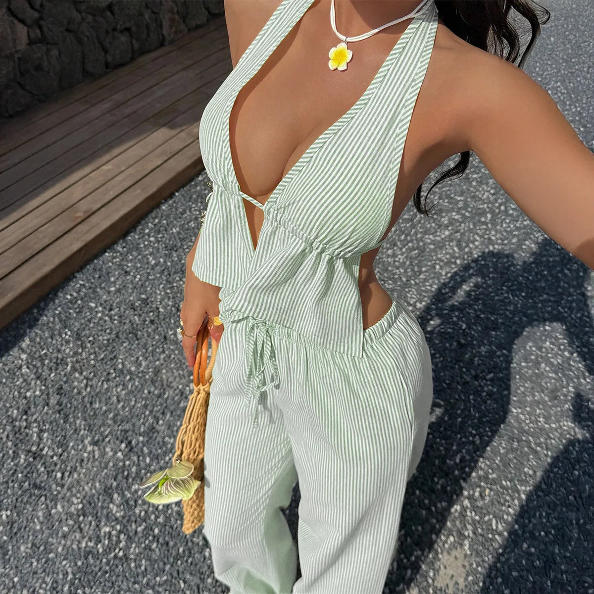 Vacation Set Tank Top And Wide Leg Pants
