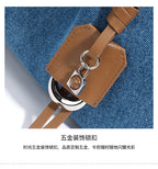 Denim Day Bag With Minimalist Crossbody
