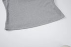Square Collar Backless Single Breasted Ruffles Camisole