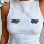 Retro Graphic Tank Top For Women Sleeveless Crop Vest Casual Streetwear Style Summer Chic