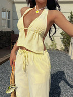 Vacation Set Tank Top And Wide Leg Pants