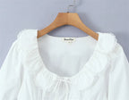 White Blouse With Peter Pan Collar Tie