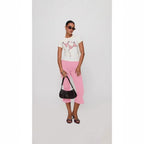 Women's Y2K Cute Capri Pants Solid Color Satin Bow Decor Side Split Summer Slim CroppedTrousers Stretch Crop Leggings