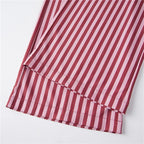 Striped Two Piece Pajama Set With Tie Shoulder Tank Top And Straight Pants