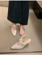 High Heel Sandals With Cross Ankle Strap And Slingback Pumps