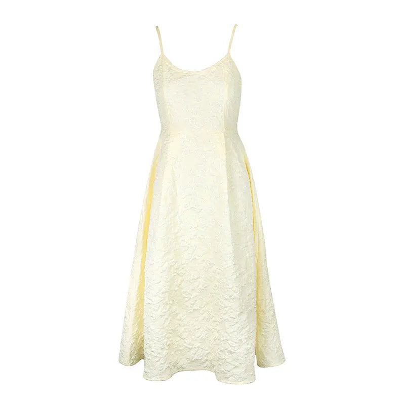 Backless O Neck Sling Maxi Dress A Line Slim