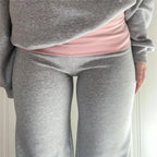 Relaxed Contrast Trim Elastic-Waist Straight-Leg Lounger Pants