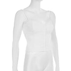Lace Patchwork Cropped Camisole With Cinched Waist Slender Ruched Top