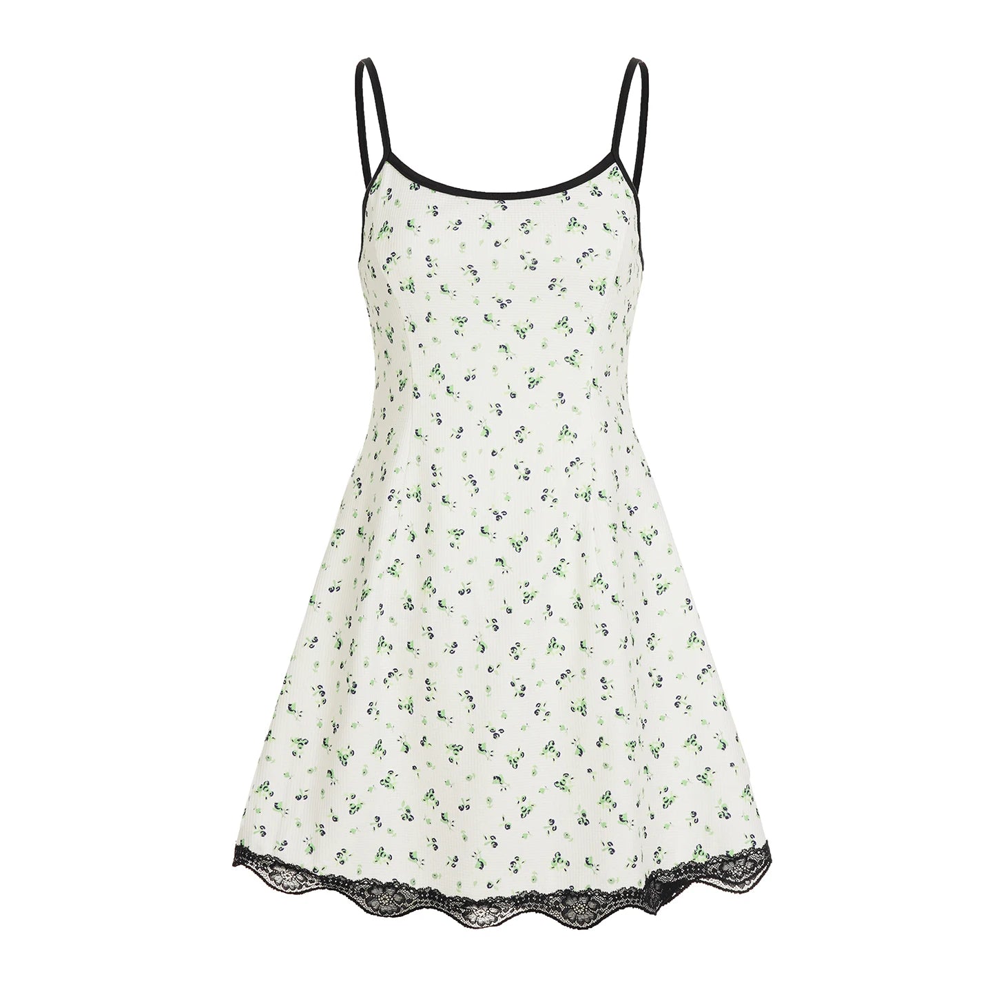Sexy Floral Strap Ruffle Lace Short Dress