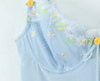 Women Sweet Lace Neckline Backless Short Dress