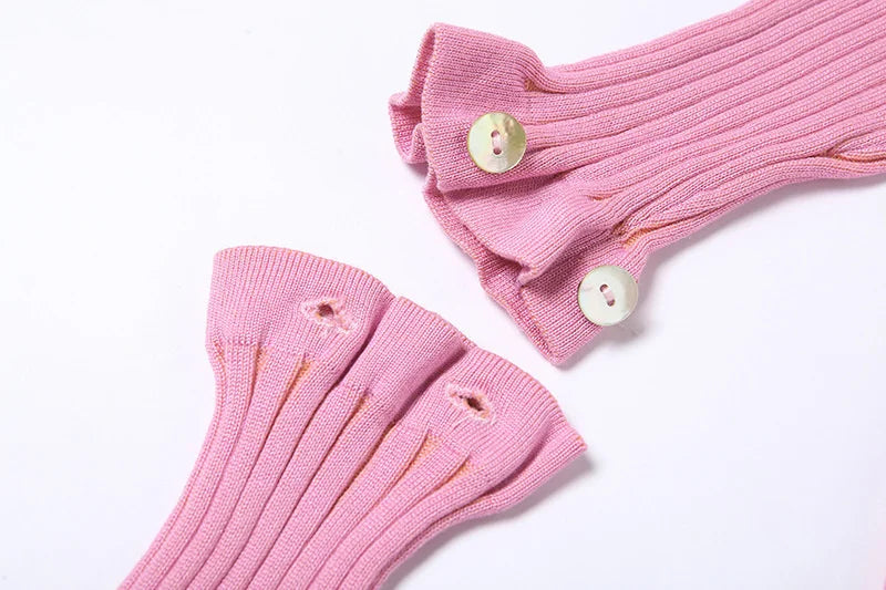 Irregular Pink Cardigan With Removable Layer For Women Soft Knit Top Modern