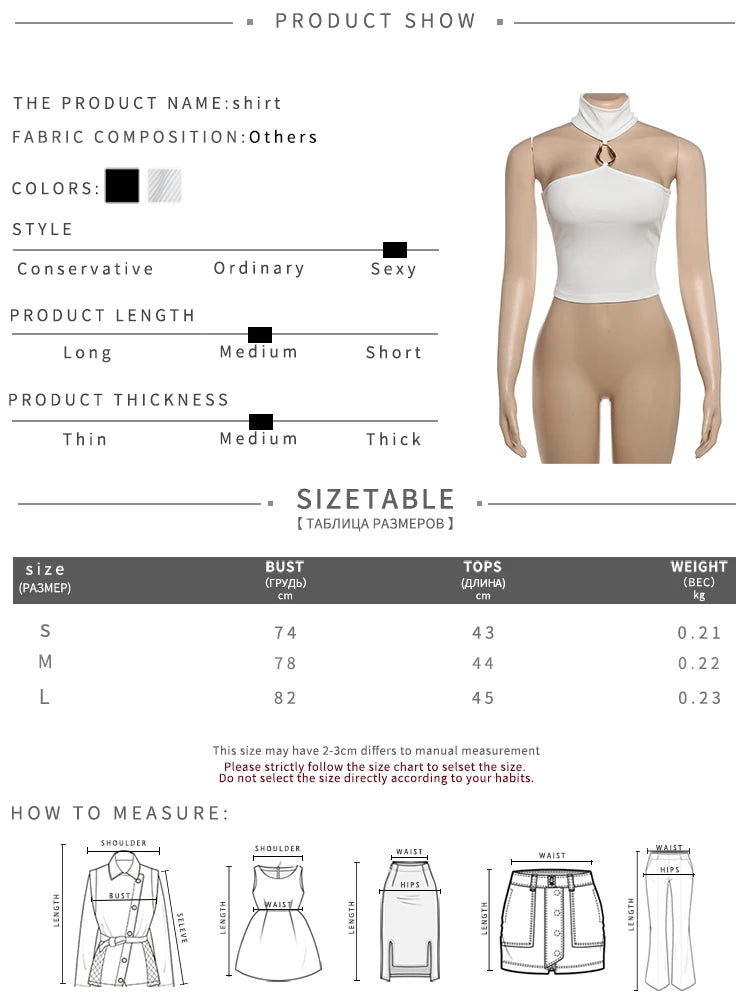 Off Shoulder Metal Buckle Tank Top For Women High Stretch Body Skimming Street Style