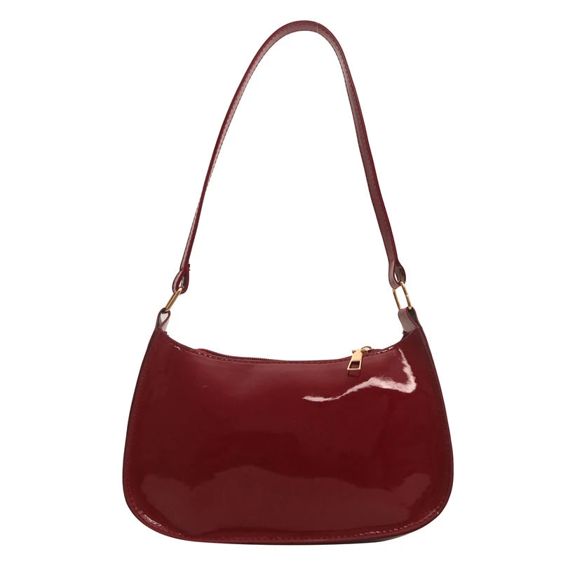 Retro Solid PU Leather Shoulder Bag For Women Chic Casual Hobo