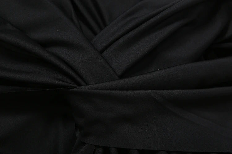 Patchwork Ruched Deep V Neck Sleeveless Backless Bodycon Dress