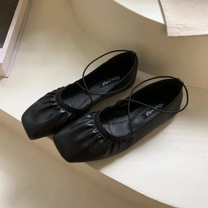 Soft Square Toe Ballet Flats Slip On For Women Casual Chic