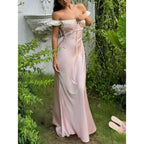 Off The Shoulder Mermaid Evening Gown Sleeveless Banquet Dress