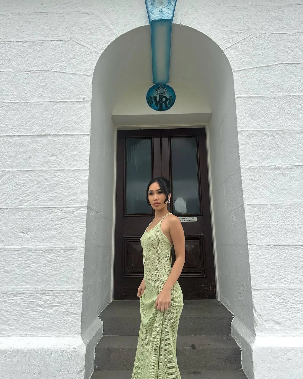 Floral Knit Strap Maxi Dress Backless Beach Cover Up For Summer Vacation And Resort Style
