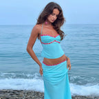 Sequined Beach Two Piece Set Halter Top And Skirt