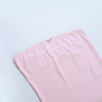 Lace Trim Strapless Crop Top With Slim Capri Pants Two Piece Set