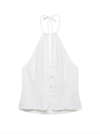 Halter Top And Shorts Set With Backless